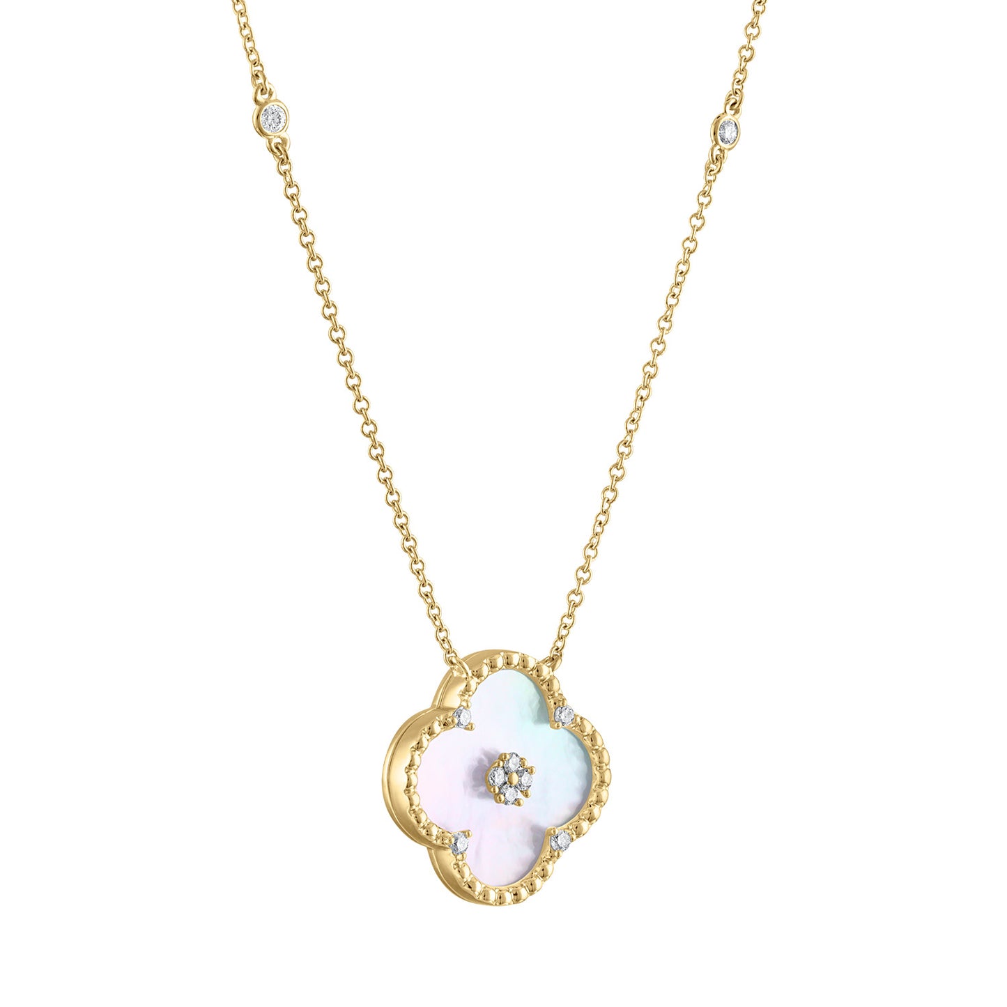 Mother of Pearl Clover Necklace NR4036