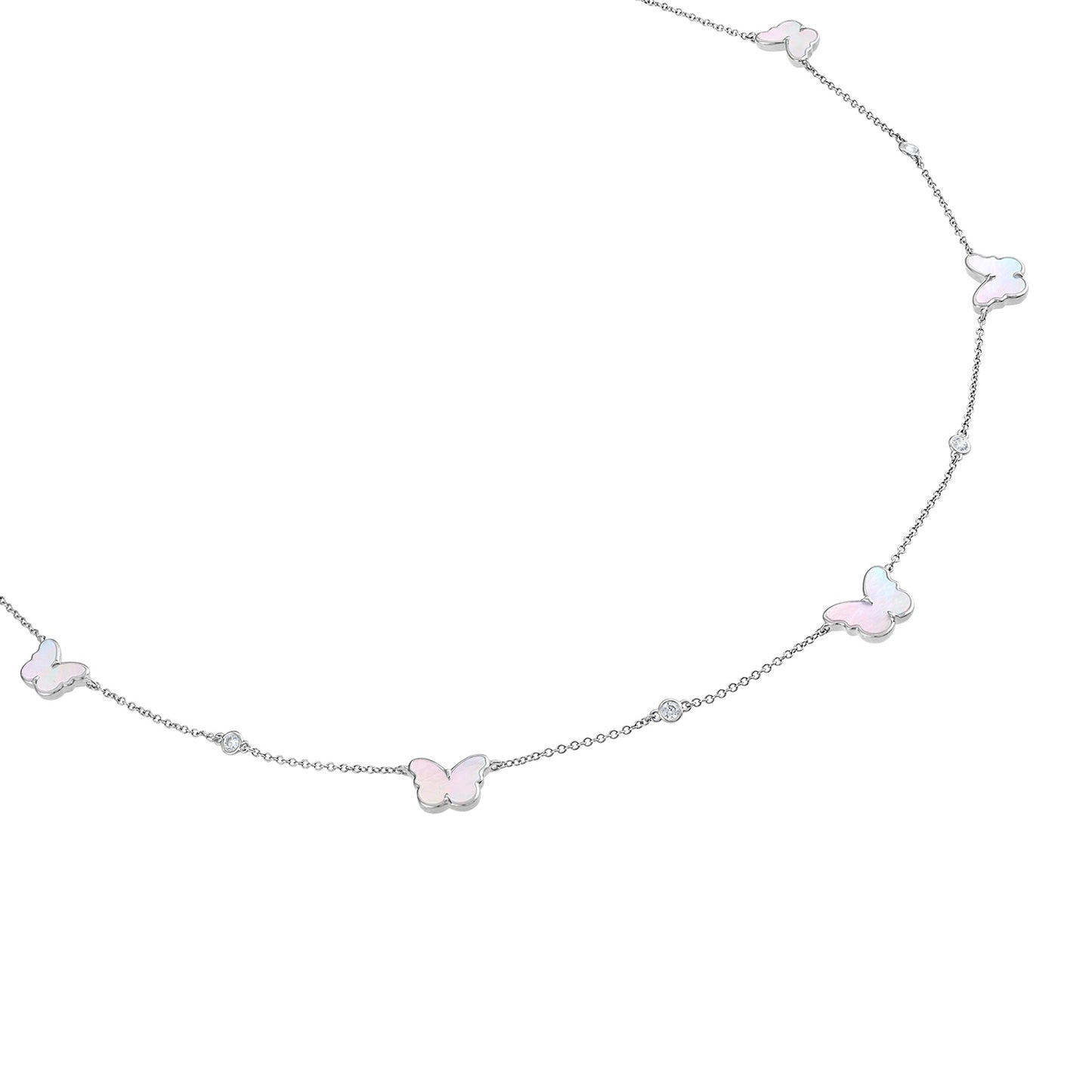 Mother of Pearl Butterflies Necklace NR4043