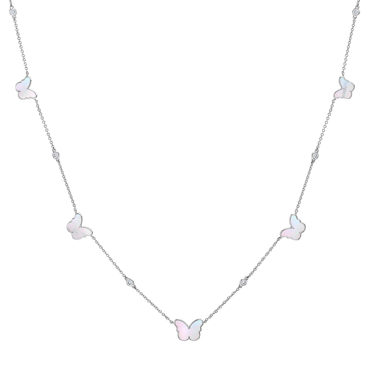 Mother of Pearl Butterflies Necklace NR4043