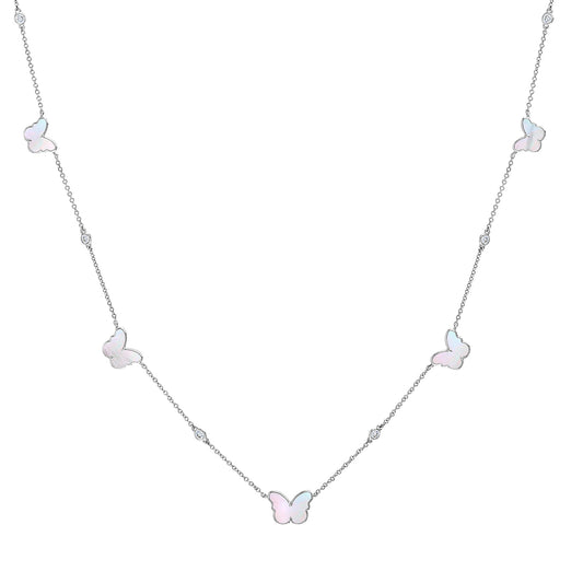 Mother of Pearl Butterflies Necklace NR4043