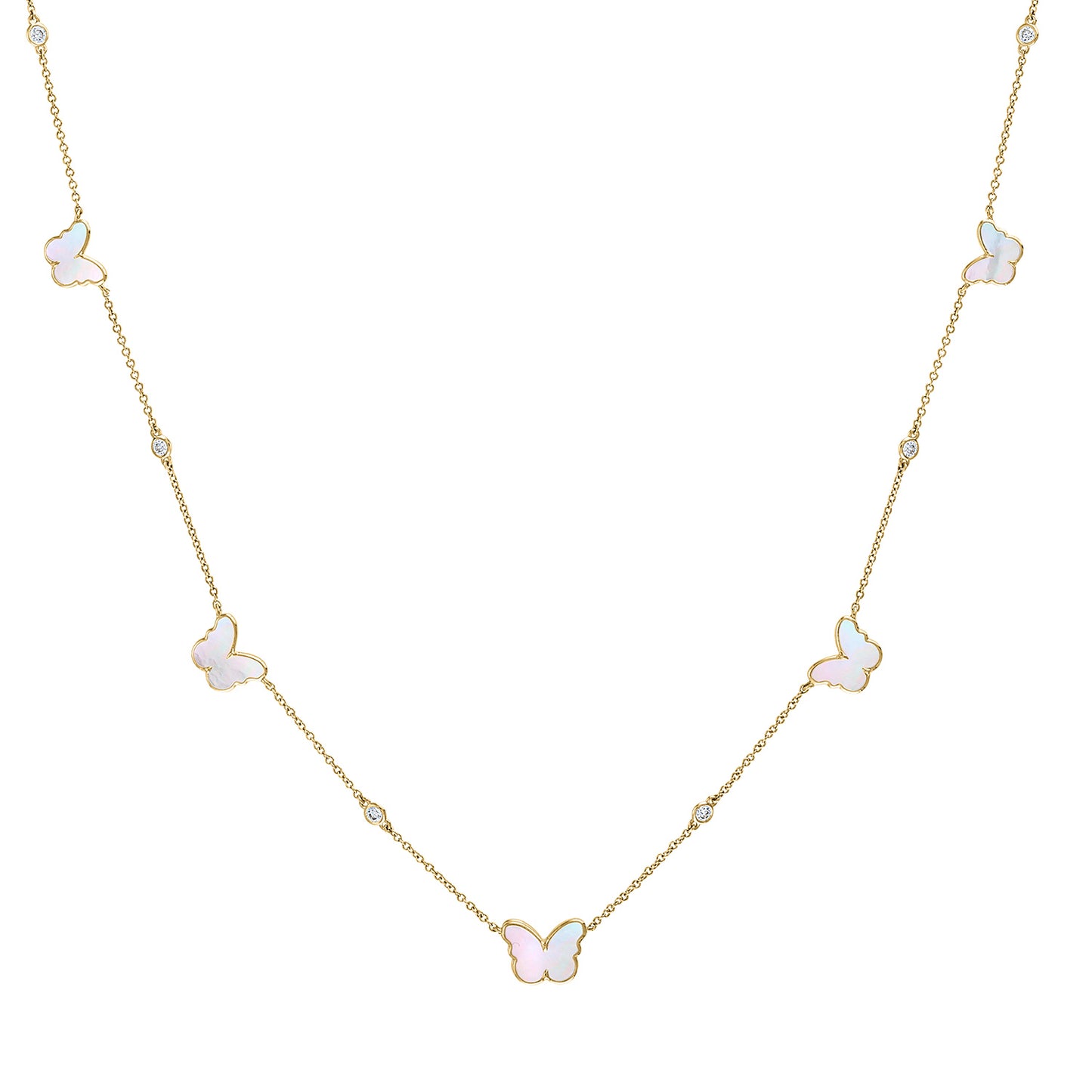 Mother of Pearl Butterflies Necklace NR4043