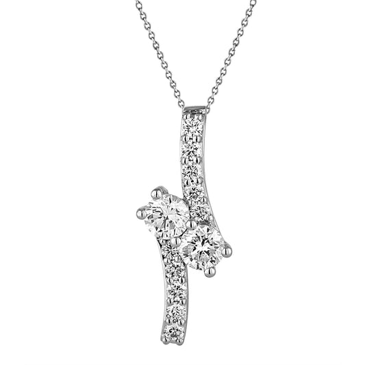 Two-Stones Diamond Pendant P5014