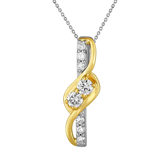 Two Stones Diamond Pendant P5016