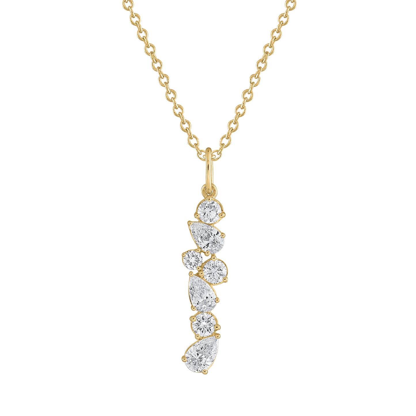 Mixed Fancy-Shape Diamond Cascade Pendant P5117