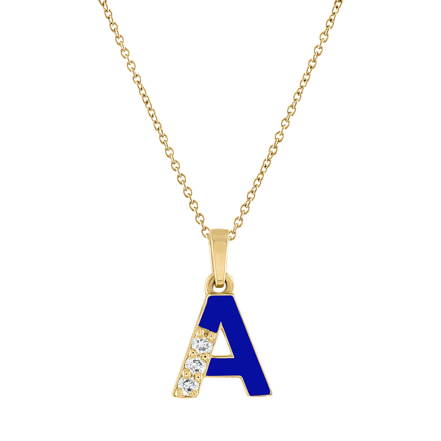 Alphabet Enamel Necklace A