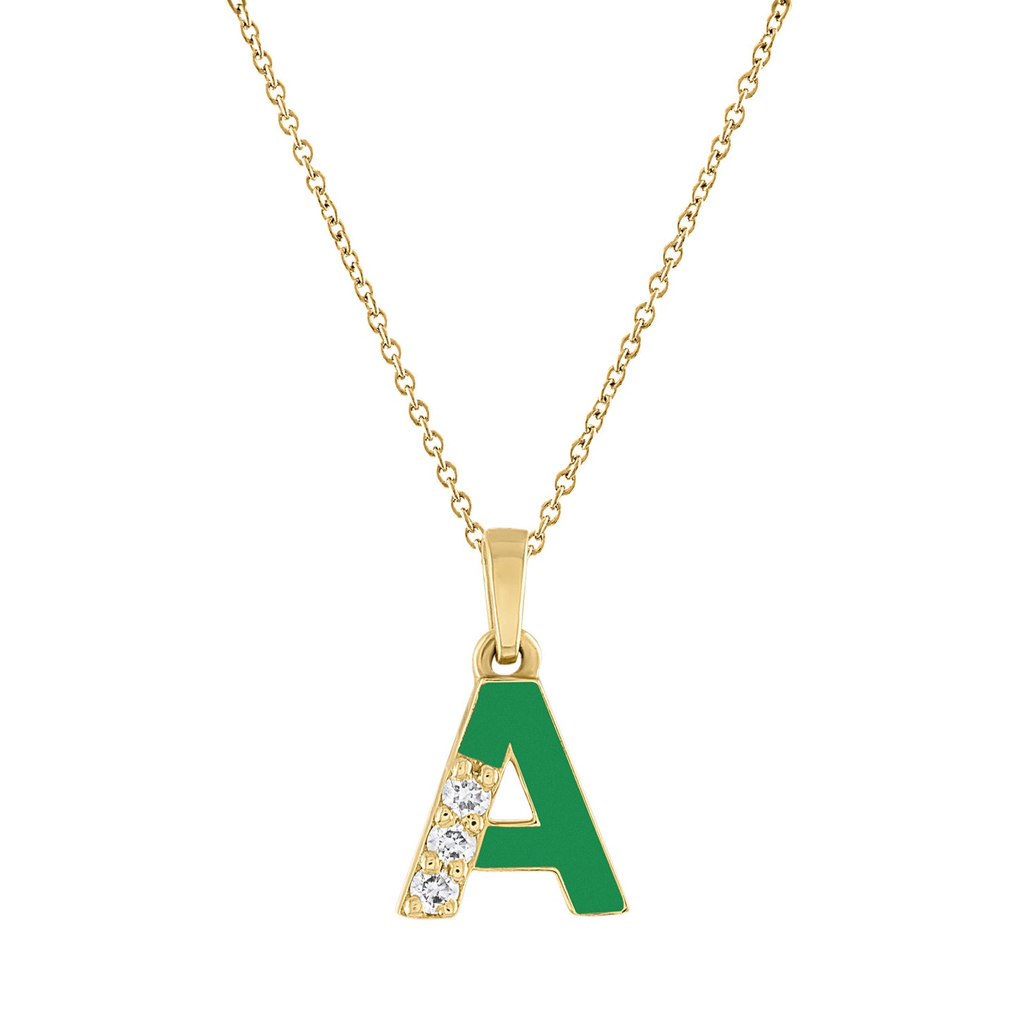 Alphabet Enamel Necklace A