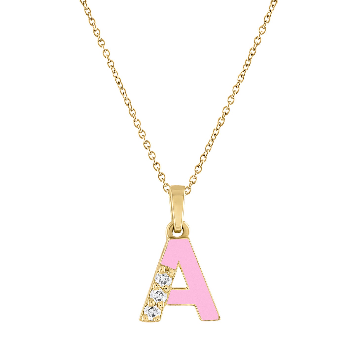 Alphabet Enamel Necklace A