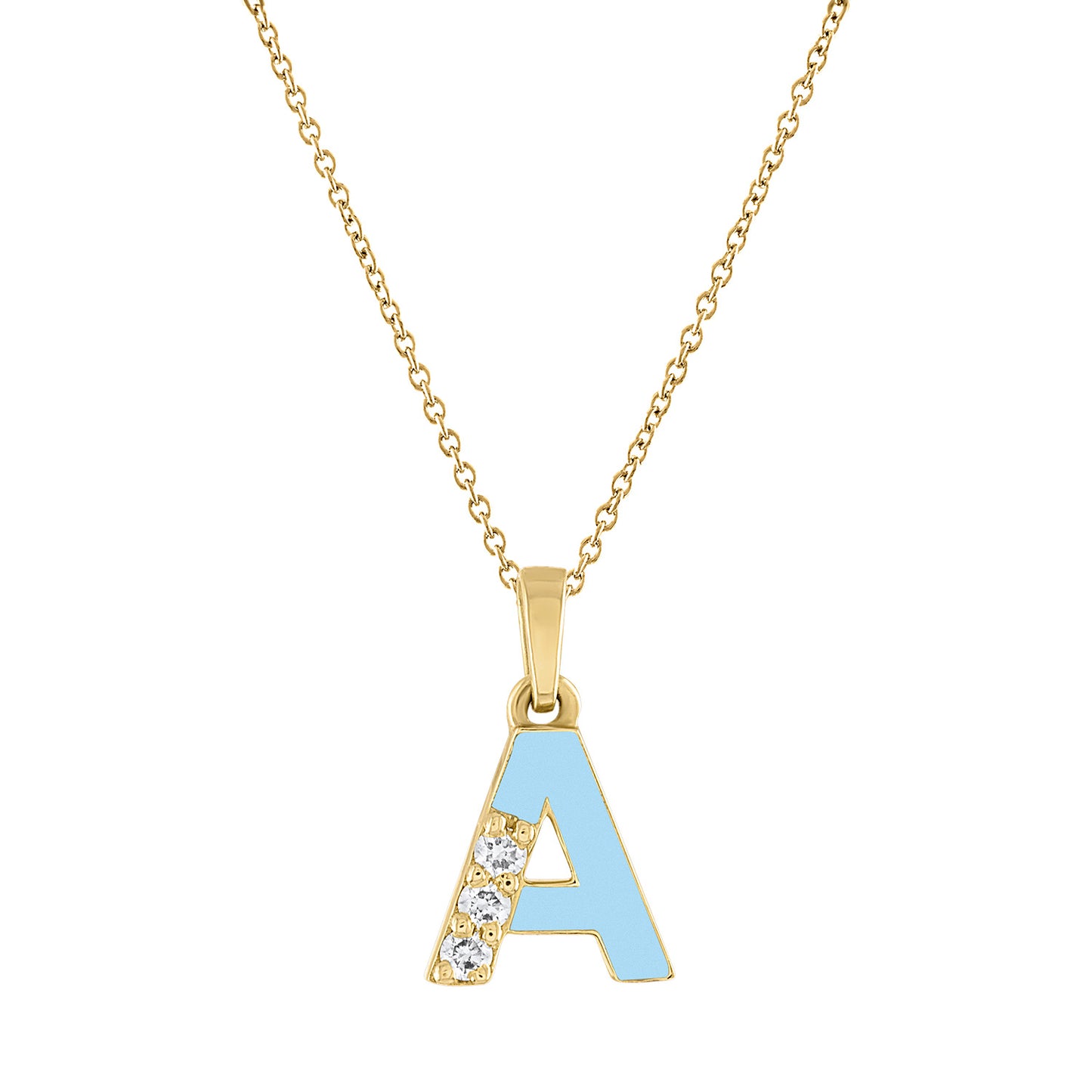 Alphabet Enamel Necklace A