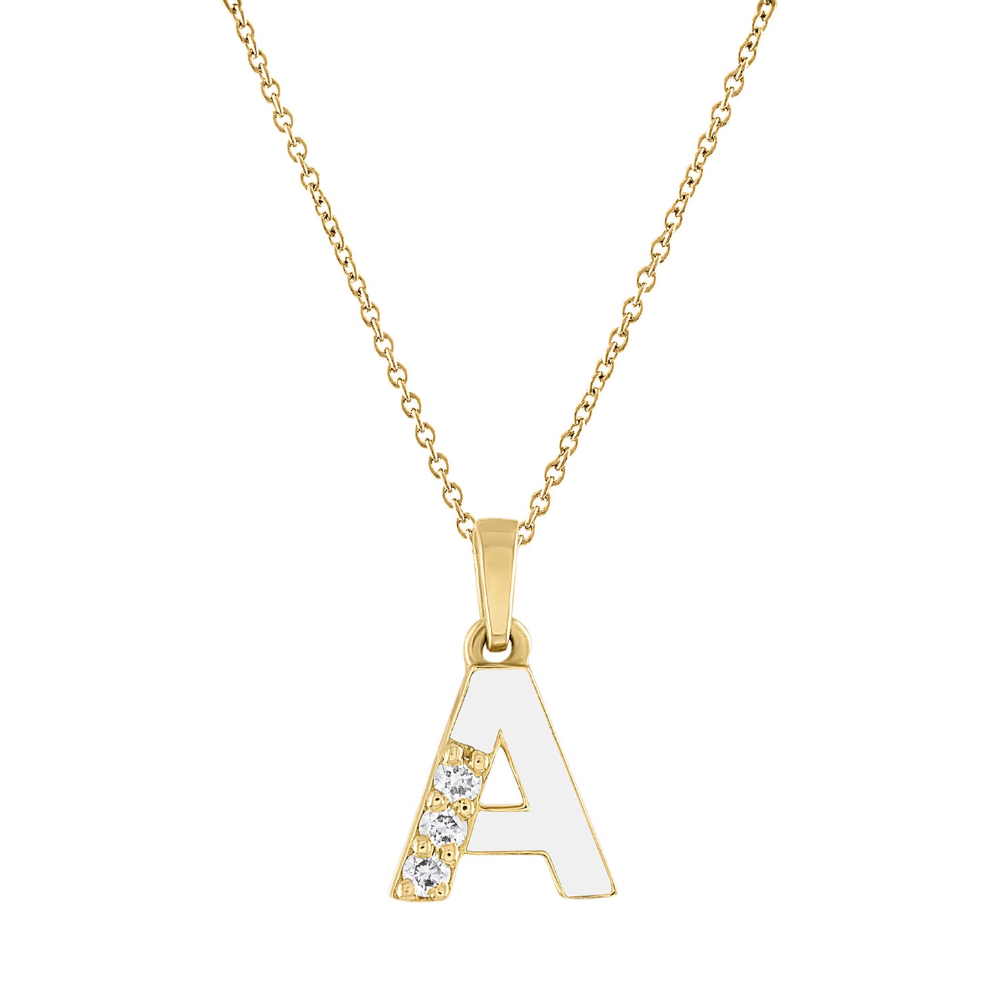 Alphabet Enamel Necklace A