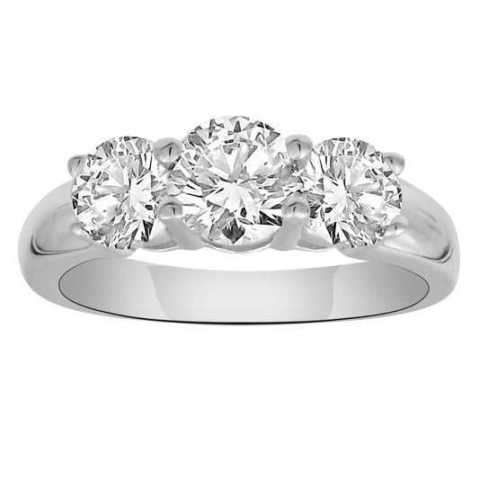 Three-Stone Round Diamond Engagement Ring R6040