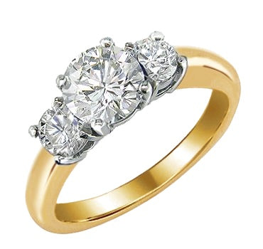 Three-Stone Round Diamond Engagement Ring R6040
