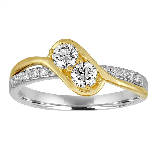 Two Stones Diamond Ring R6053