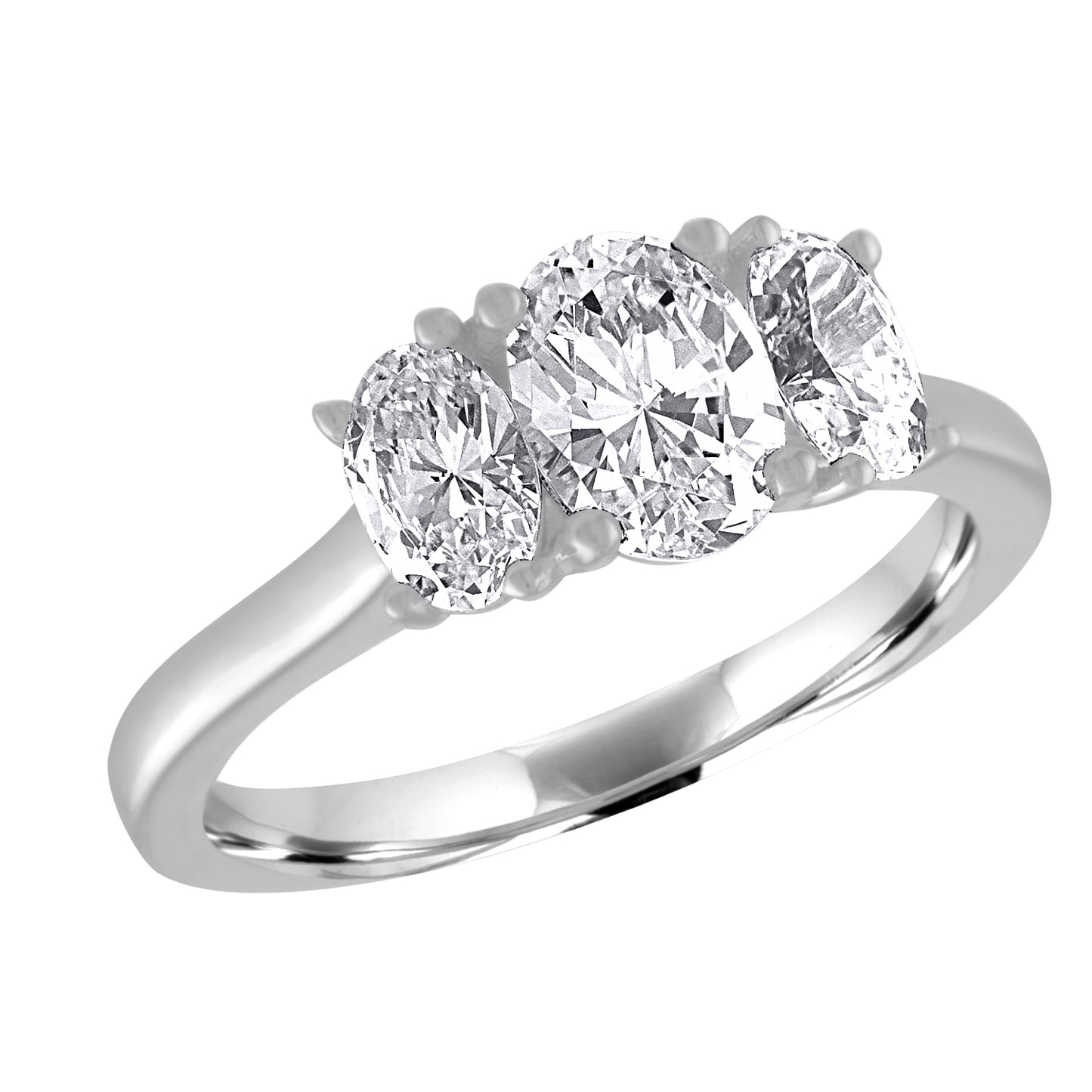 Three-Stone Oval Diamond Engagement Ring R6055