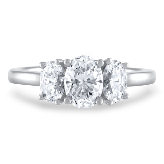 Three-Stone Oval Diamond Engagement Ring R6055
