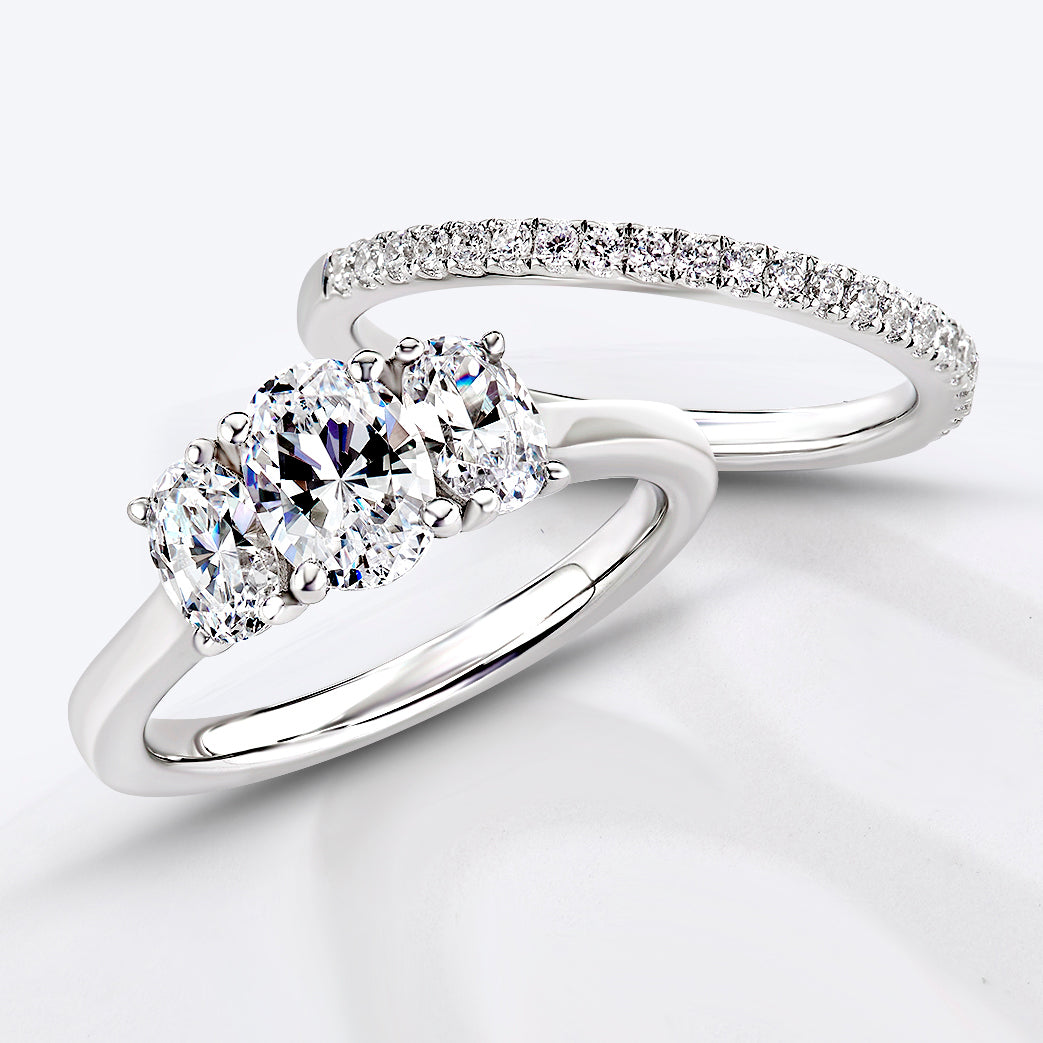 Three-Stone Oval Diamond Engagement Ring R6055