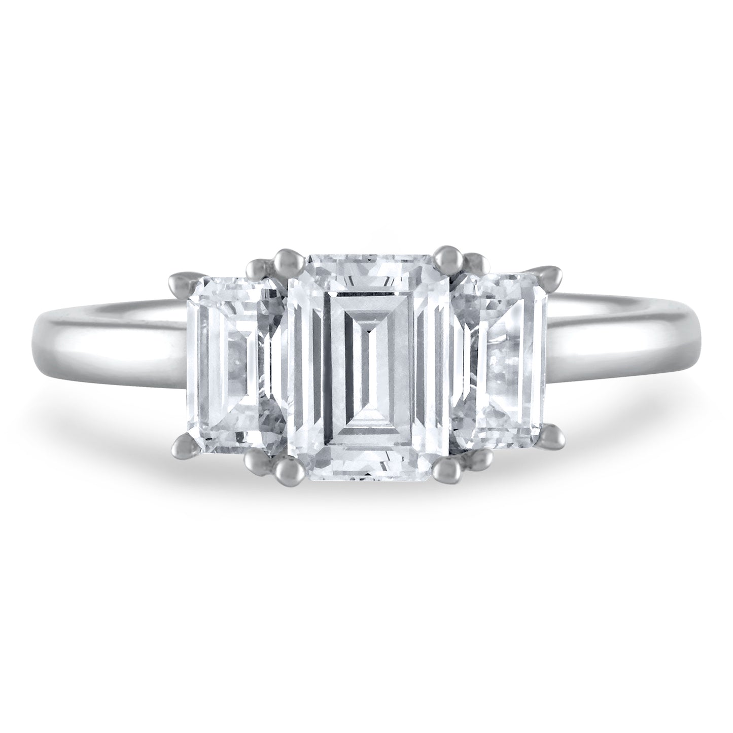 Three-Stone Emerald Cut Diamond Engagement Ring R6056