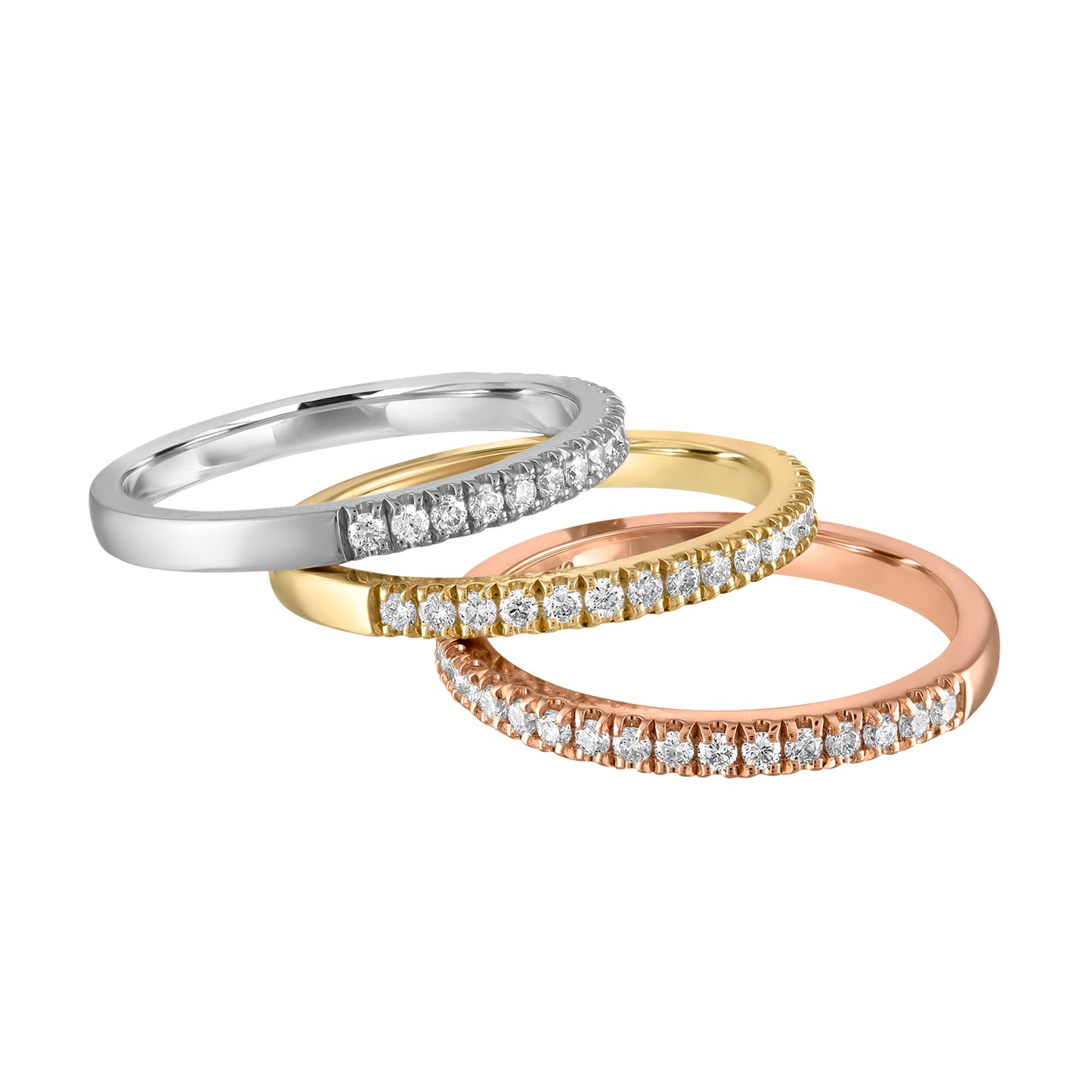 Extruded Tubing Stackable Band French Pave Closed Ends R6133