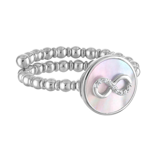 Mother of Pearl Infinity Flexible Ring R6211