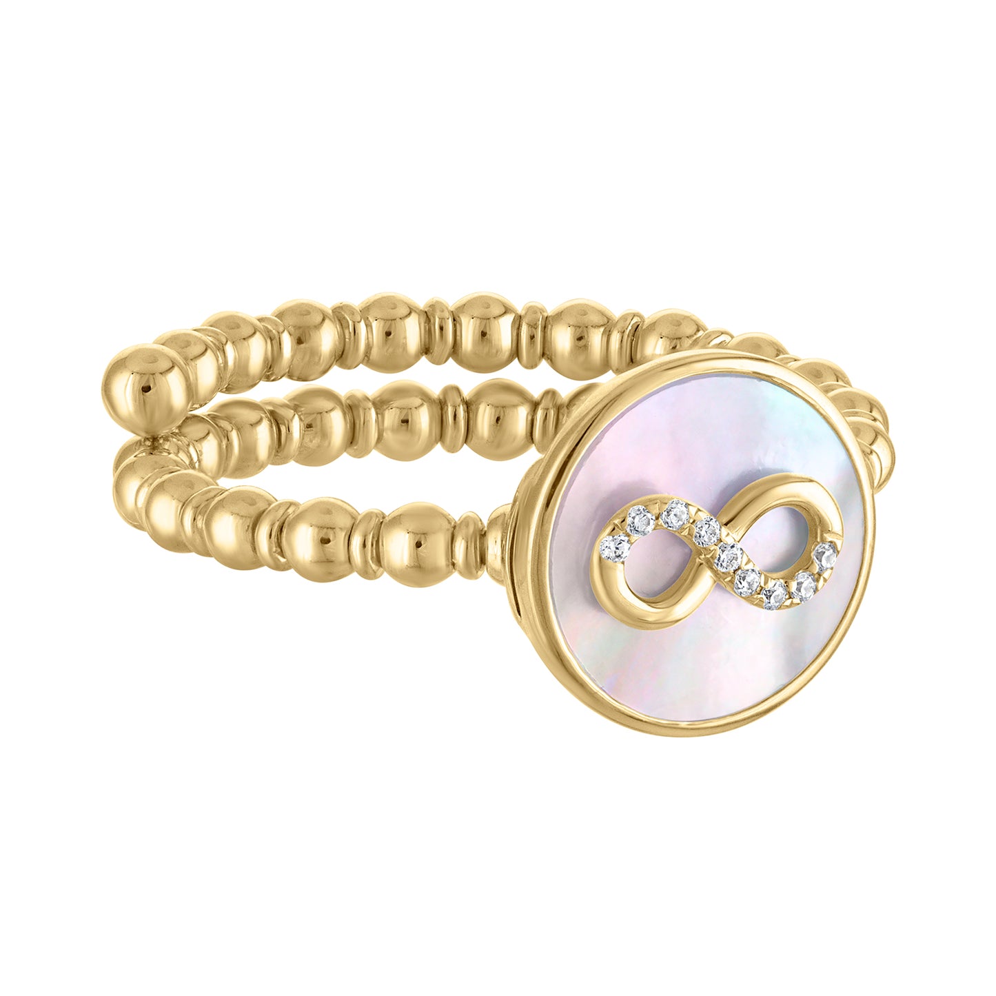 Mother of Pearl Infinity Flexible Ring R6211