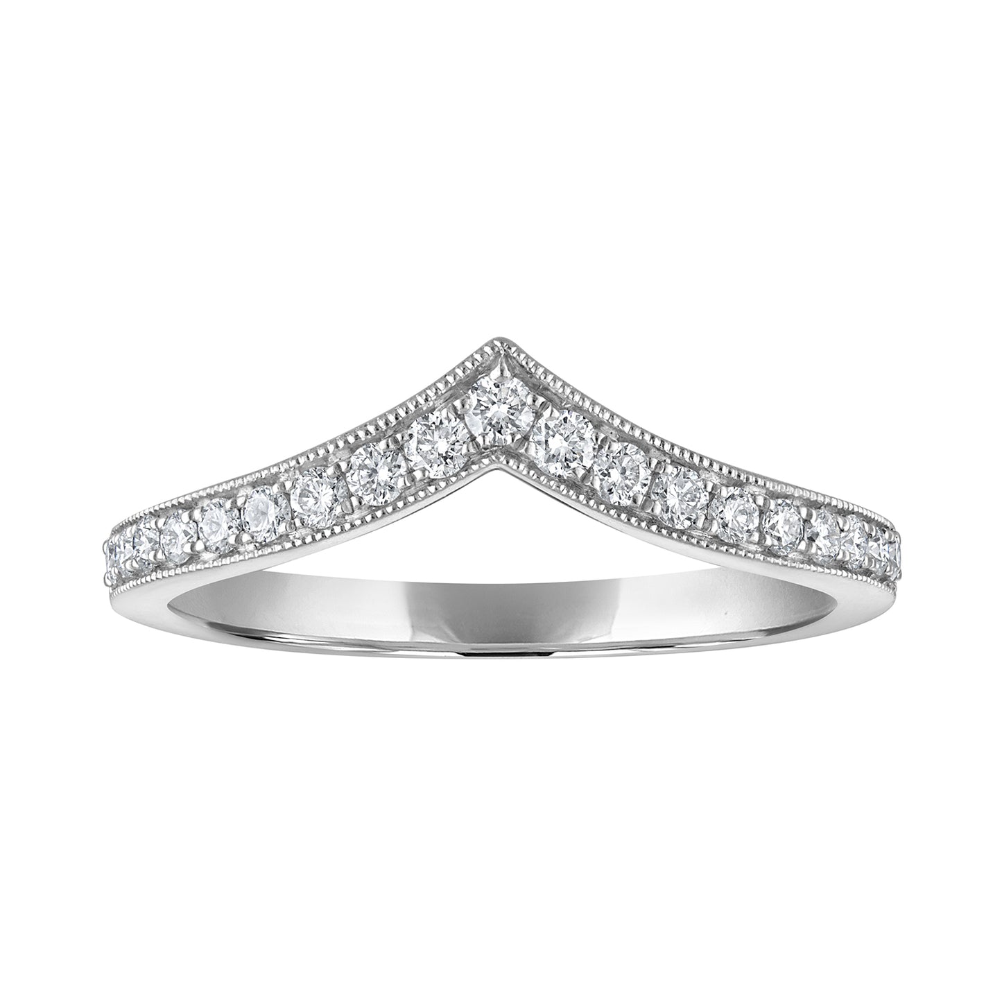 Milgrain Chevron Diamond Band RB6230