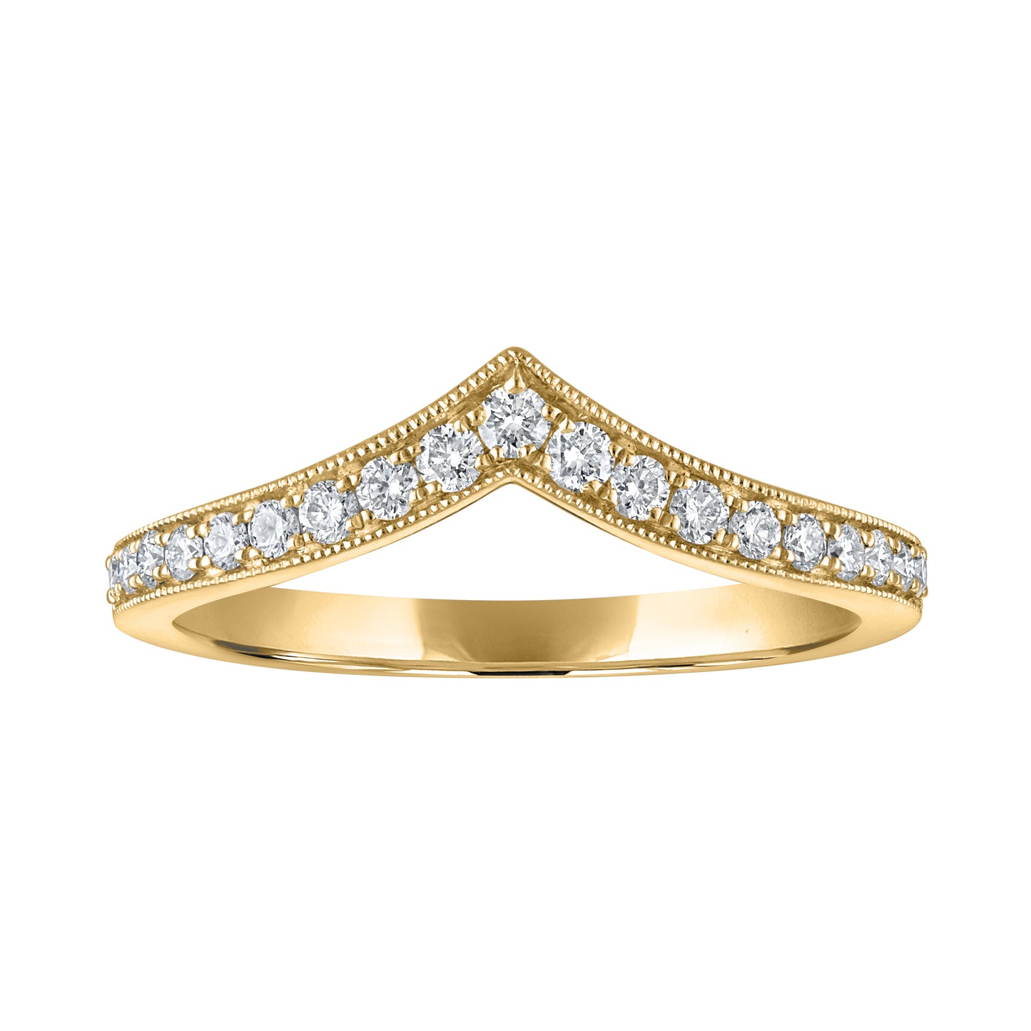 Milgrain Chevron Diamond Band RB6230