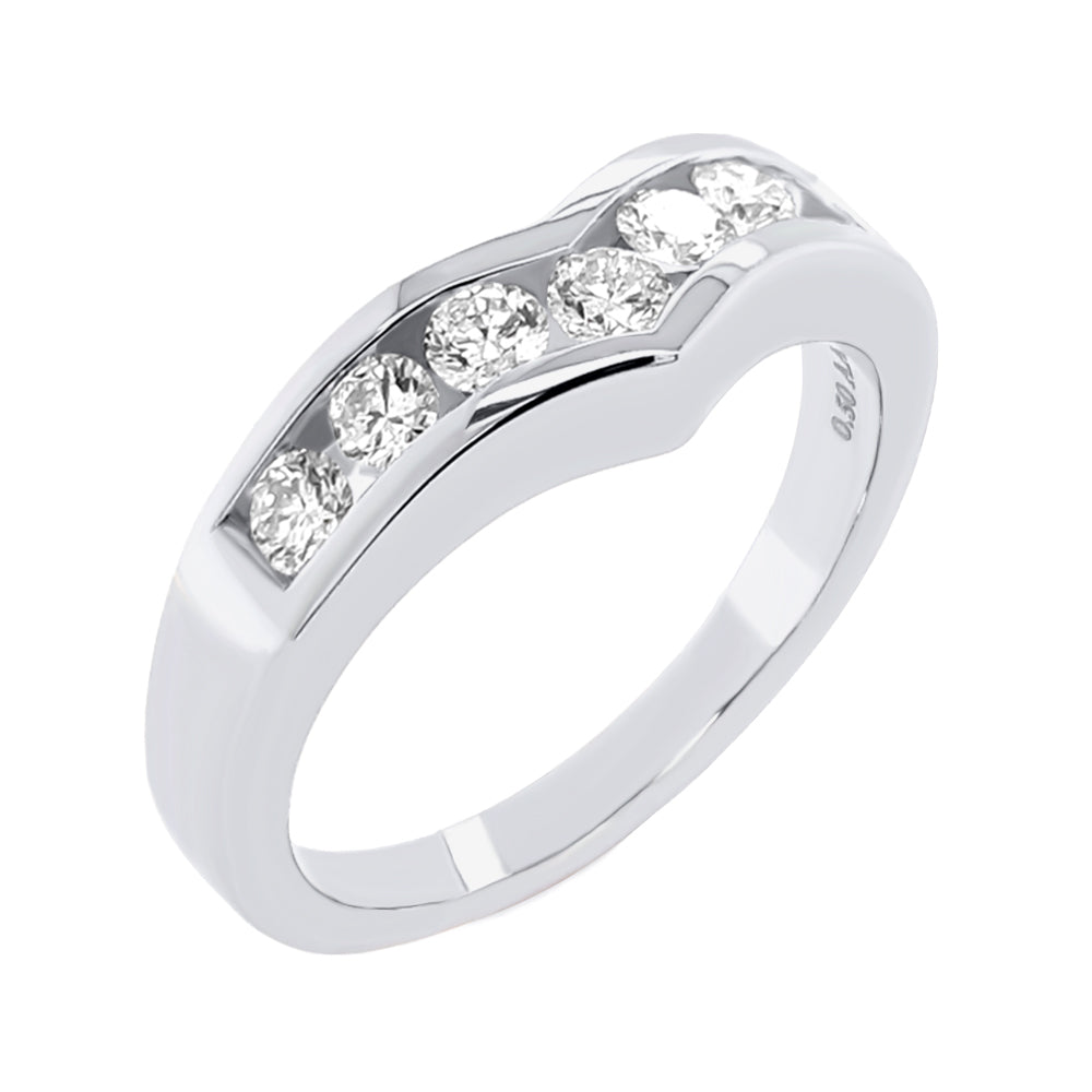 Channel-Set Diamond Chevron Band RB8298