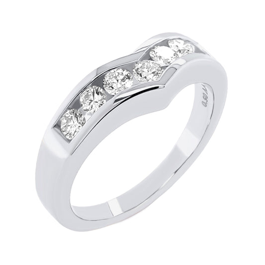 Channel-Set Diamond Chevron Band RB8298