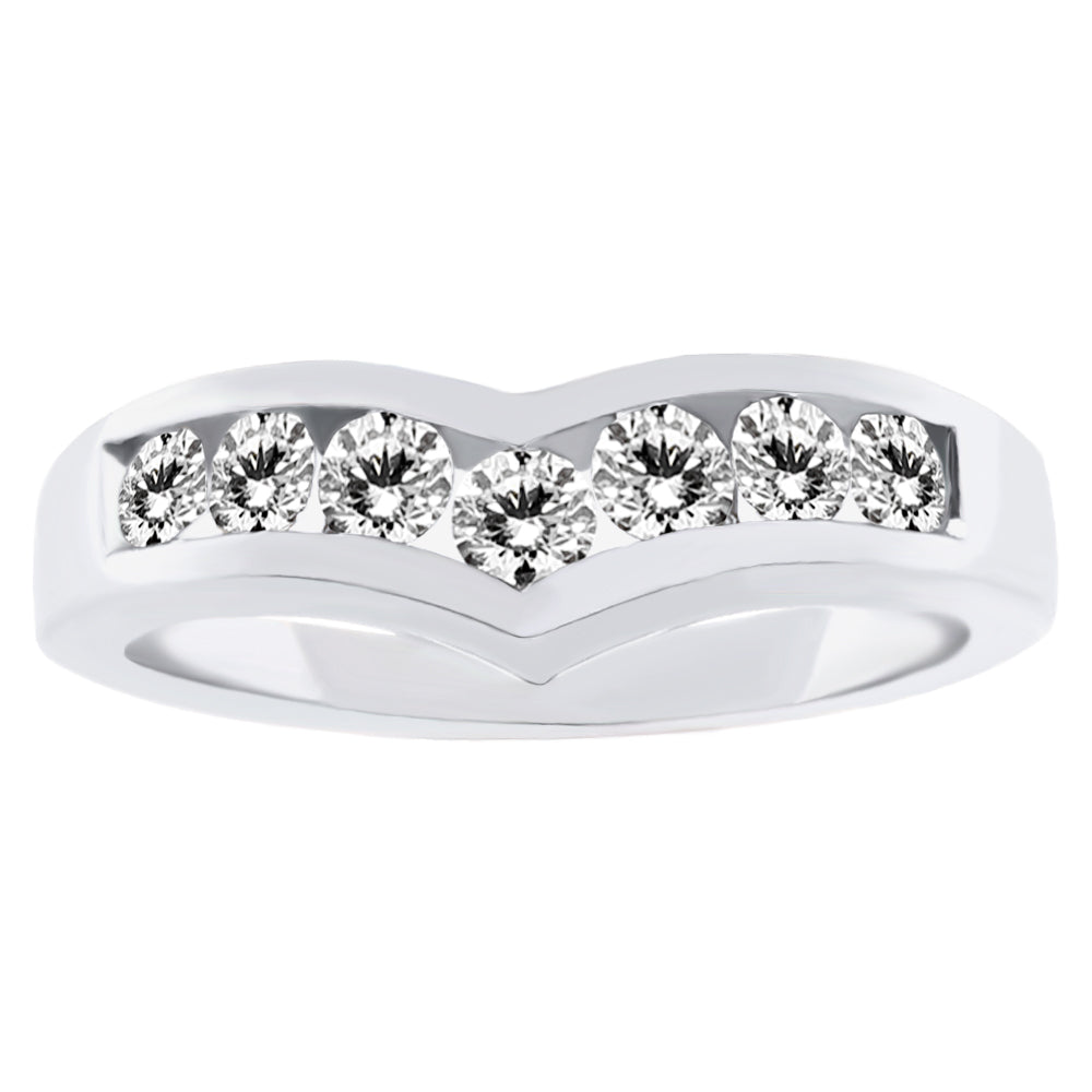 Channel-Set Diamond Chevron Band RB8298
