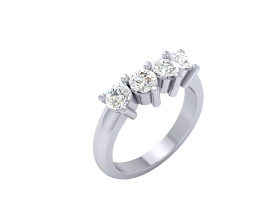 Matching Band for Three-Stone Round Diamond Engagement Ring RB8329