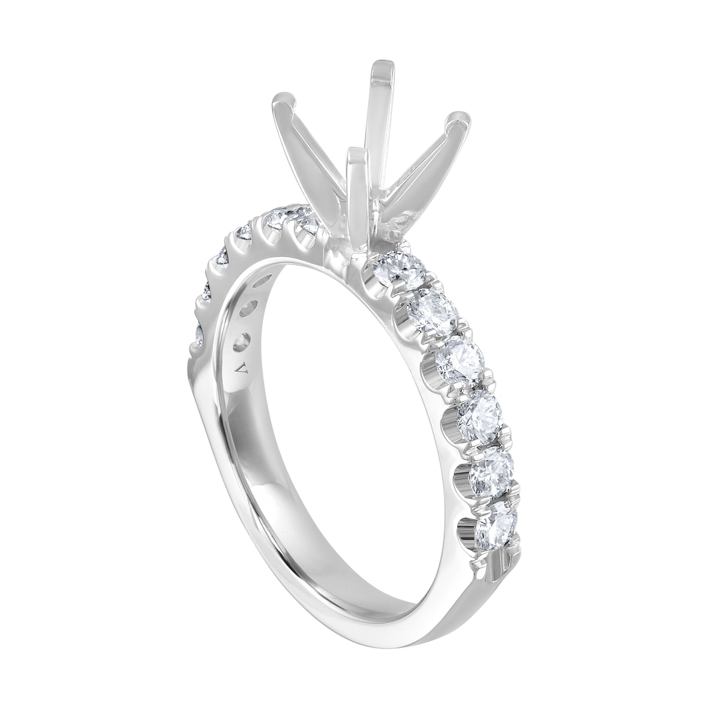 Semi-Mount Engagement Ring Extruded Tubing Share Prong RS8274