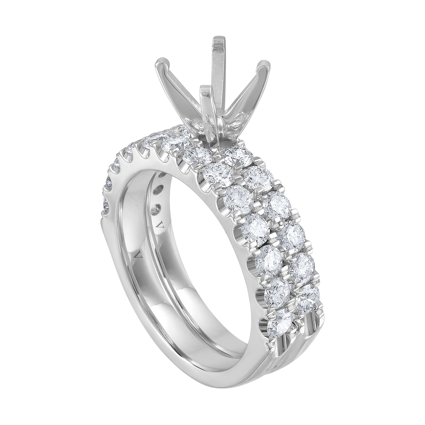 Semi-Mount Engagement Ring Extruded Tubing Share Prong RS8274