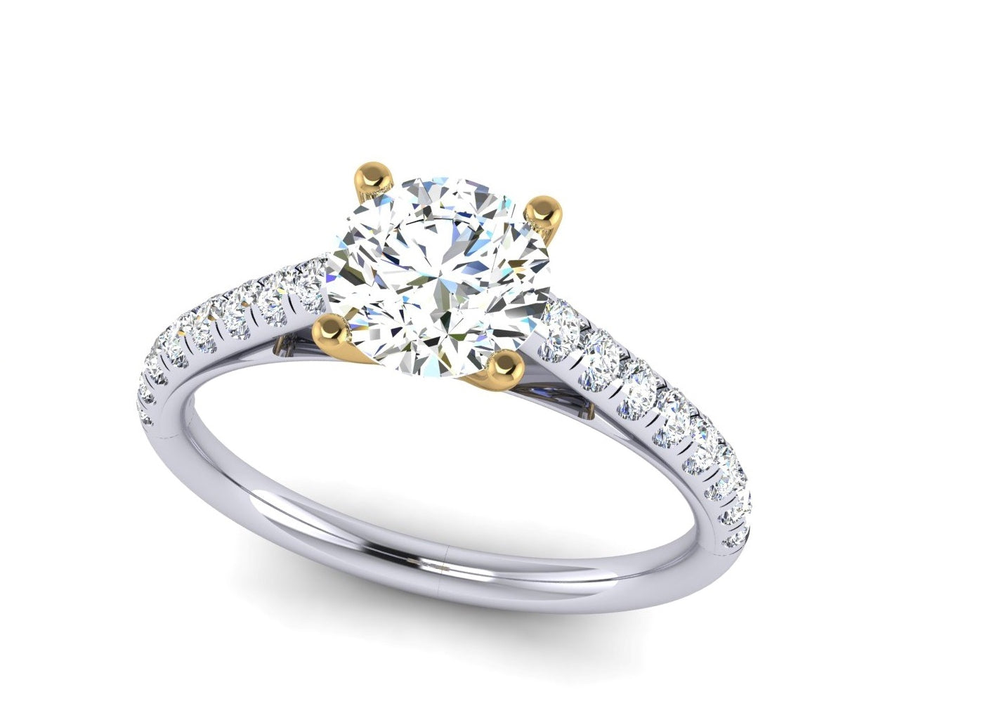 Semi-Mount Engagement Ring Cathedral French Pave RS8289