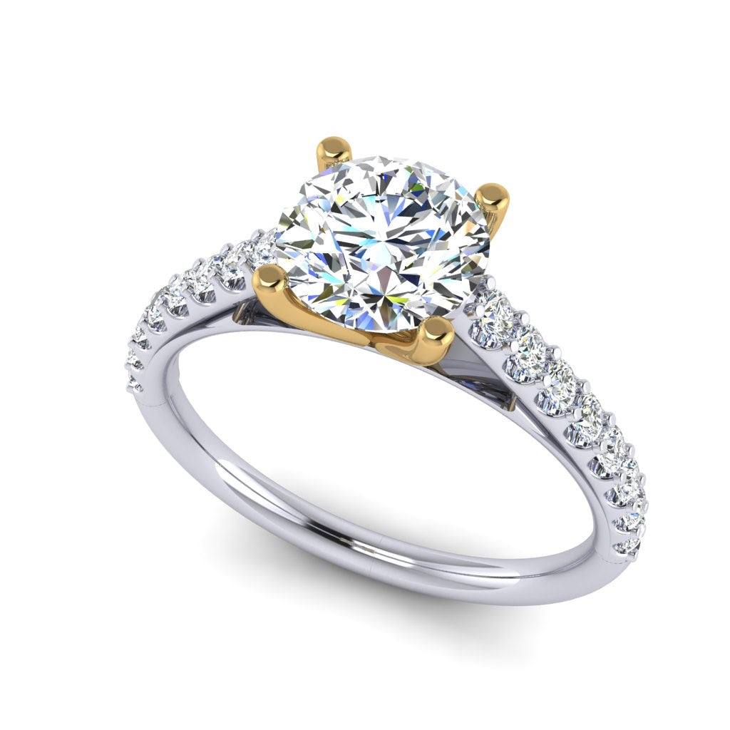 Semi-Mount Engagement Ring Cathedral Share Prong RS8291