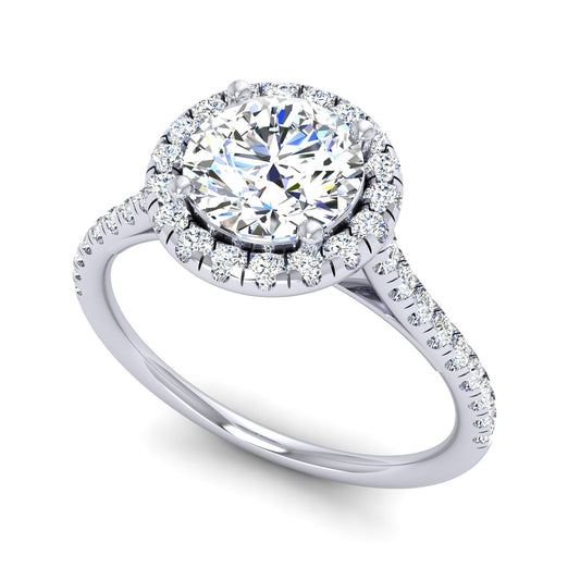 Semi-Mount Round Halo Engagement Ring RS8292