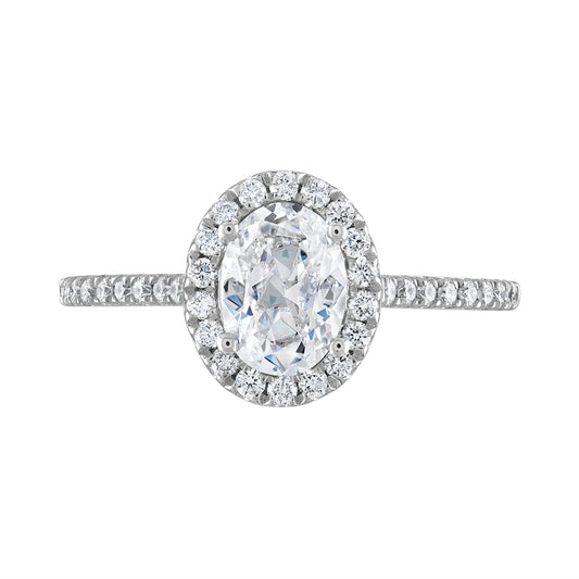 Semi-Mount Oval Halo Engagement Ring RS8296