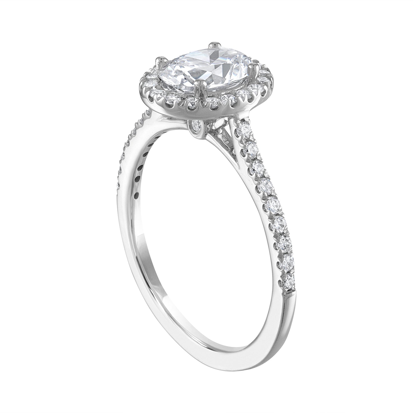 Semi-Mount Oval Halo Engagement Ring RS8296