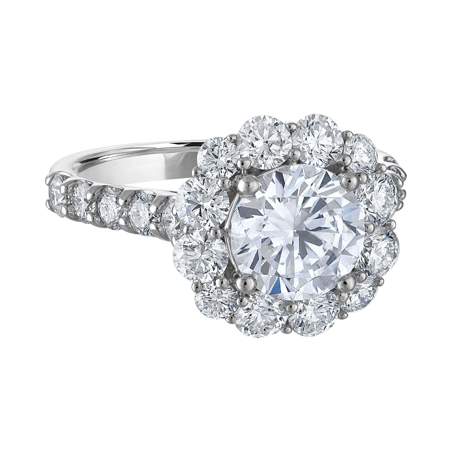 Semi-Mount Flower Halo Engagement Ring RS8310