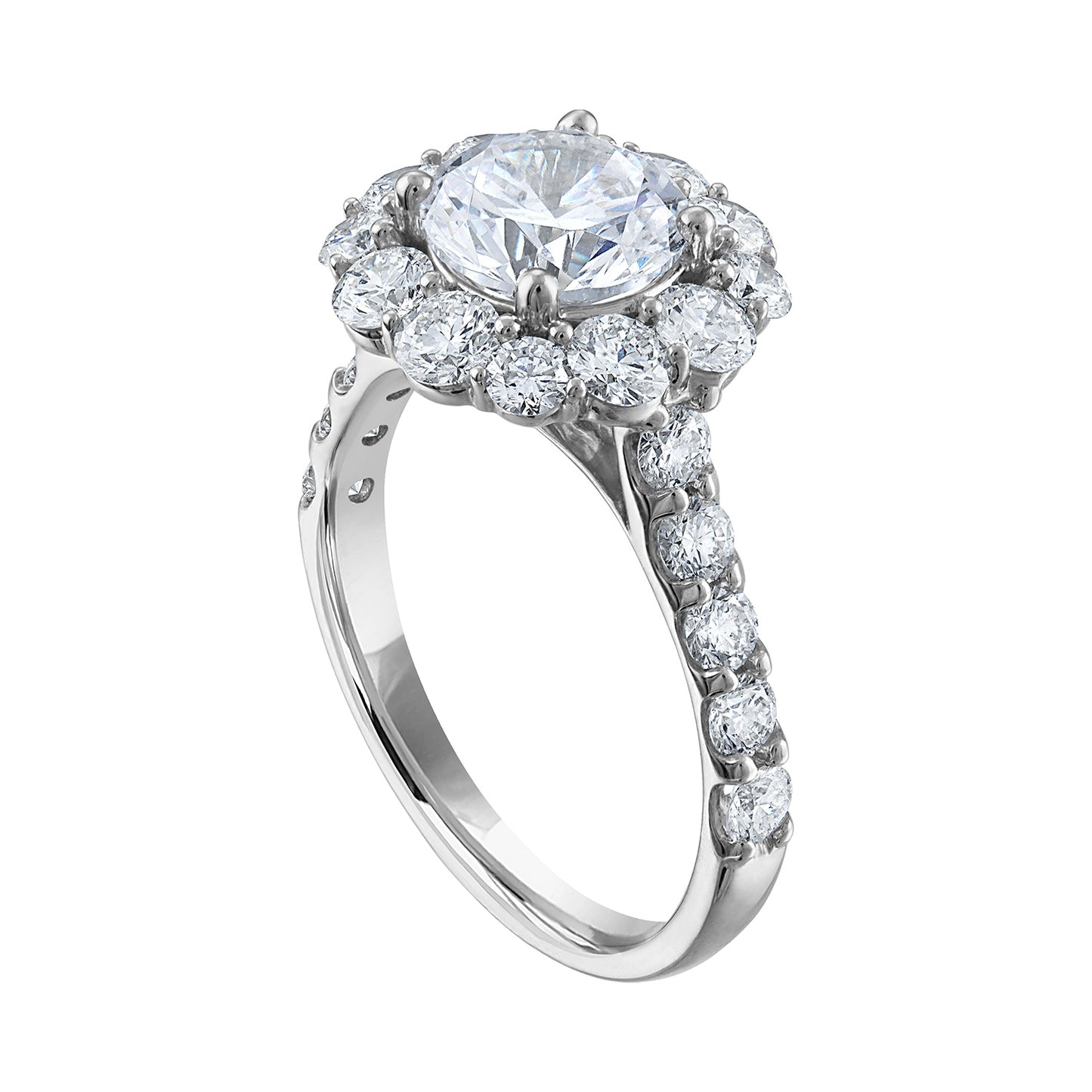 Semi-Mount Flower Halo Engagement Ring RS8310