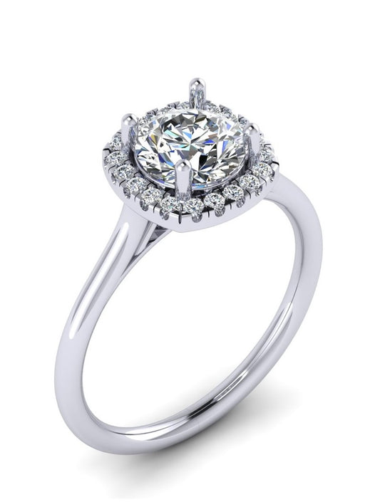 Semi-Mount Cushion Halo Engagement Ring RS8311