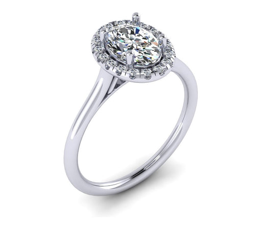 Semi-Mount Oval Halo Engagement Ring RS8312