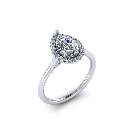 Semi-Mount Pear Halo Engagement Ring RS8314
