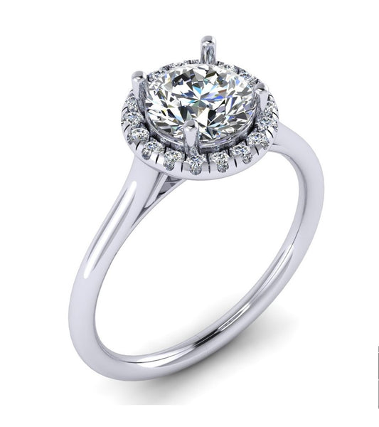 Semi-Mount Round Halo Engagement Ring RS8315