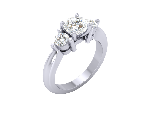 Three-Stone Engagement Ring with Round Diamonds RE8329