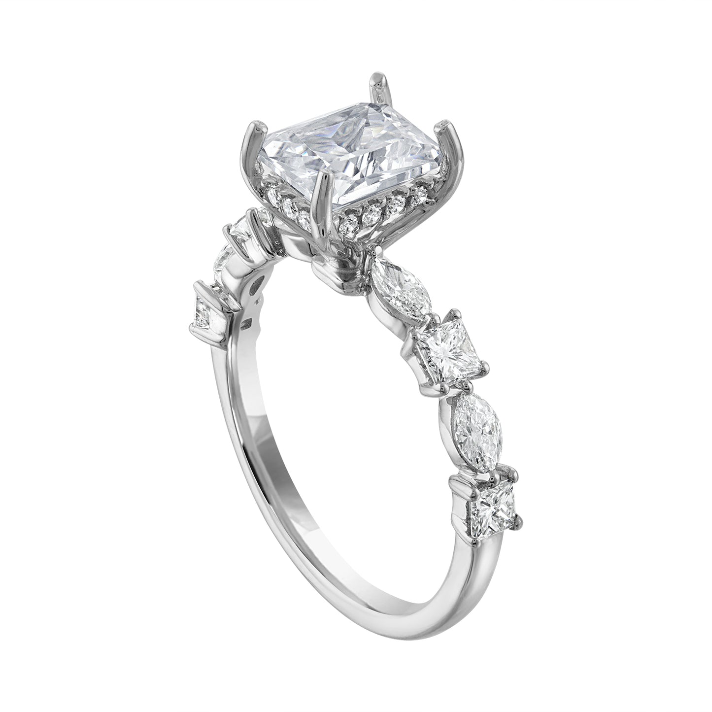 Semi-Mount Engagement Ring Fancy Shape Diamonds RS8343