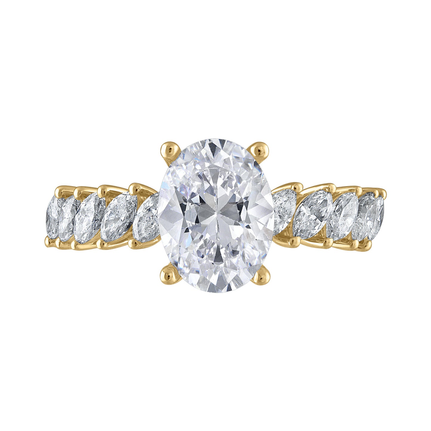 Semi-Mount Engagement Ring Tilted Marquee Diamonds RS8346