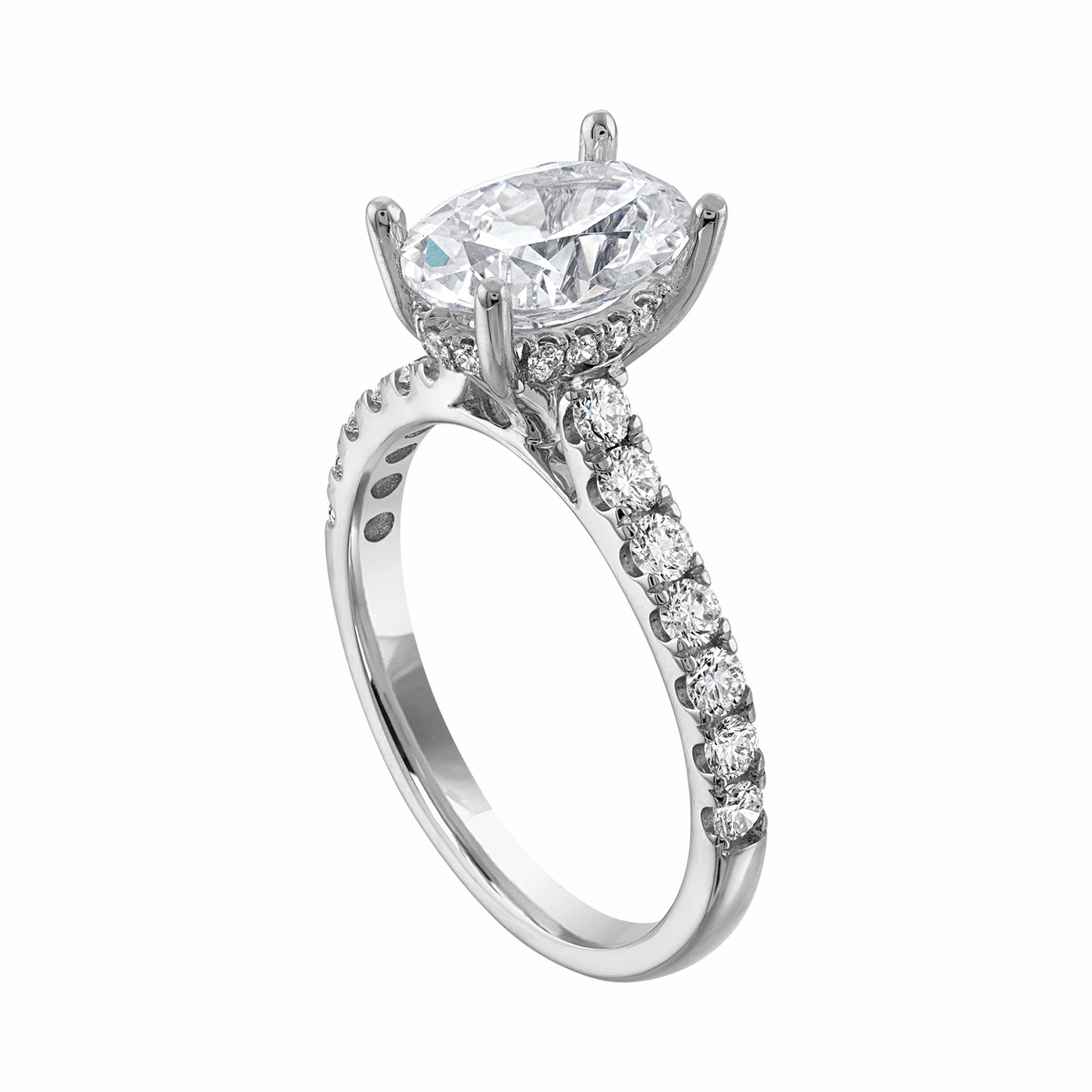 Semi-Mount Engagement Ring Oval With Under-Halo RS8353