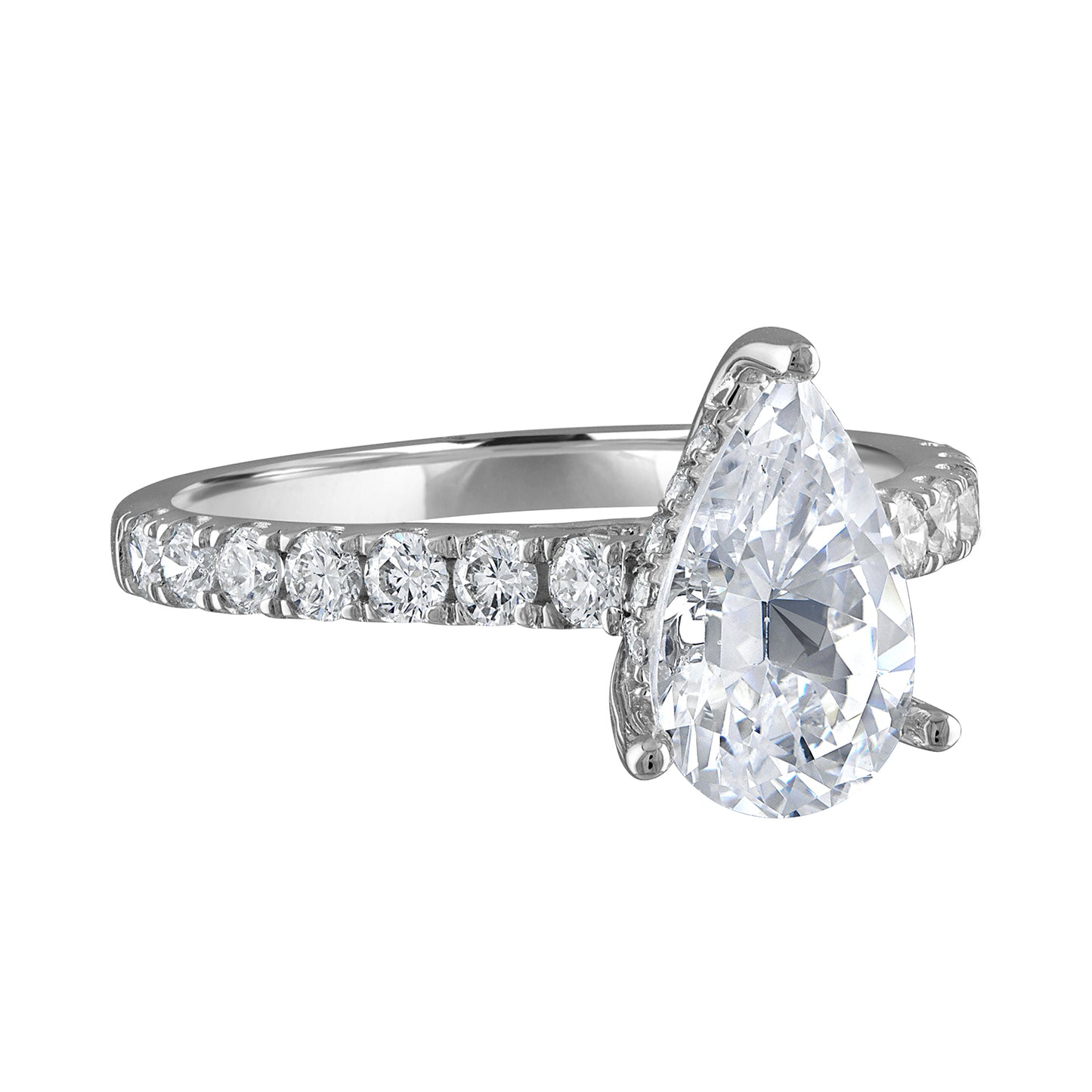 Semi-Mount Engagement Ring Pear Shape With Under-Halo RS8354