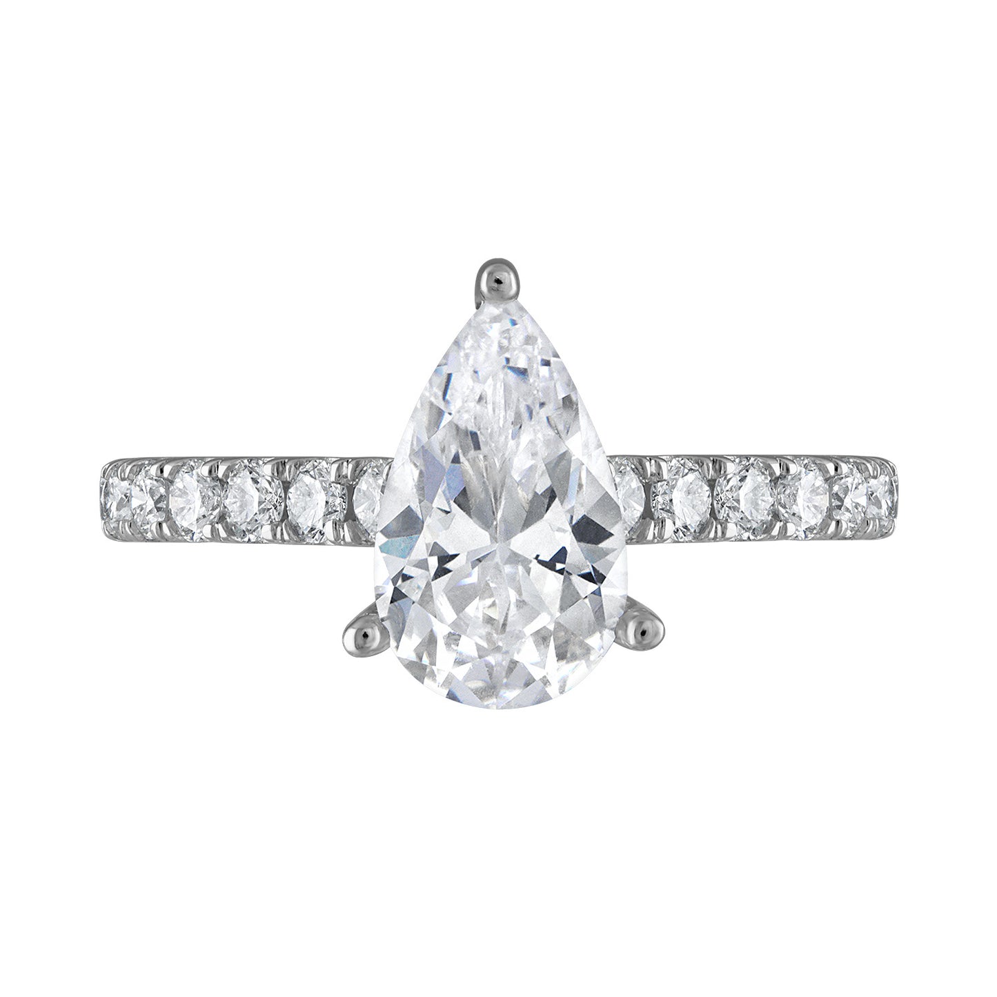 Semi-Mount Engagement Ring Pear Shape With Under-Halo RS8354