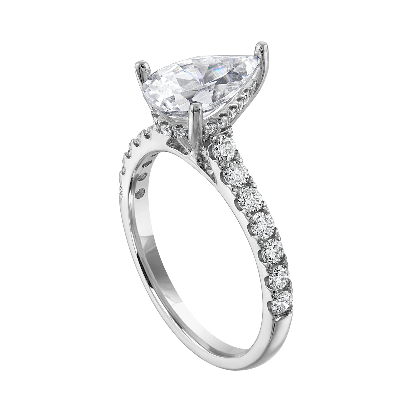 Semi-Mount Engagement Ring Pear Shape With Under-Halo RS8354