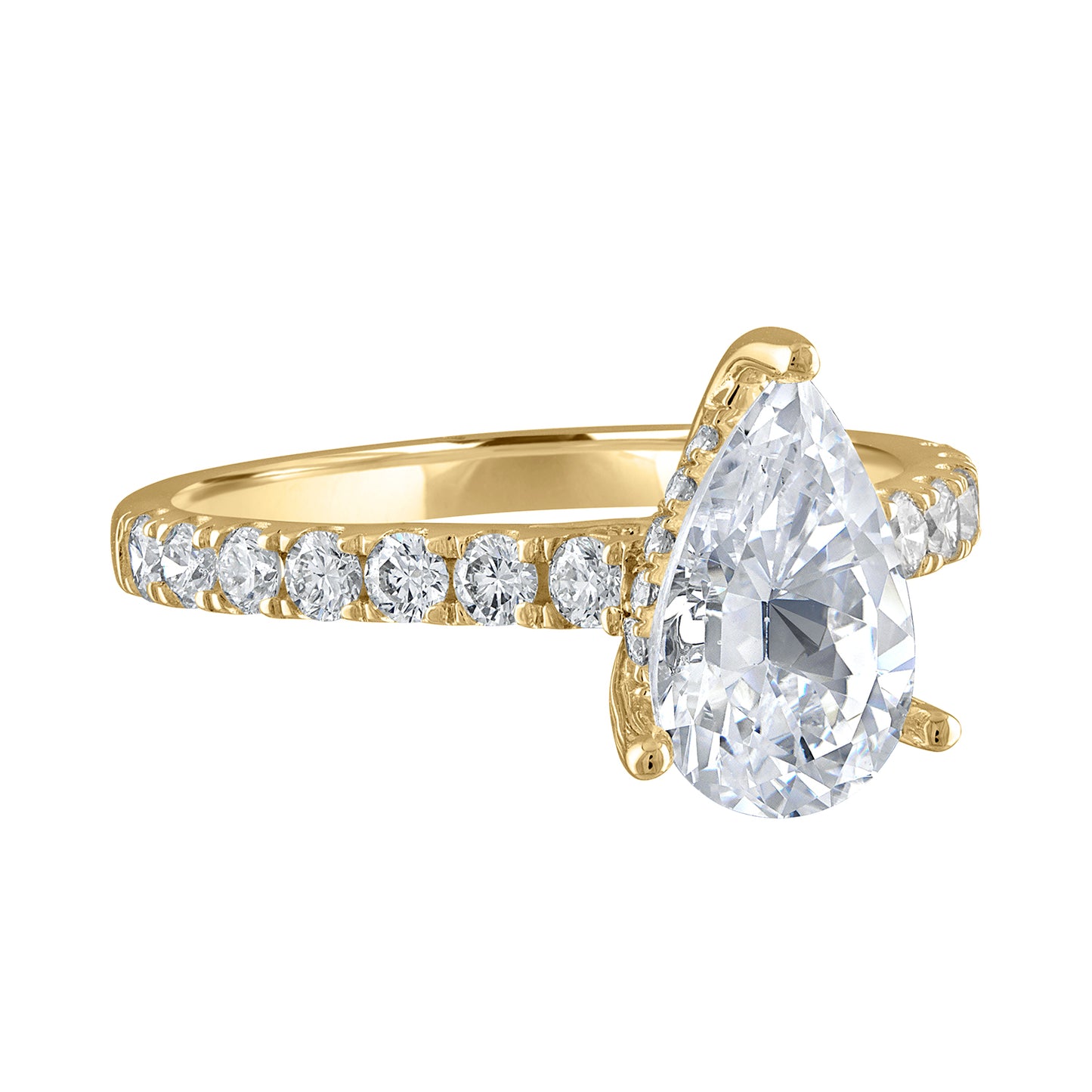 Semi-Mount Engagement Ring Pear Shape With Under-Halo RS8354